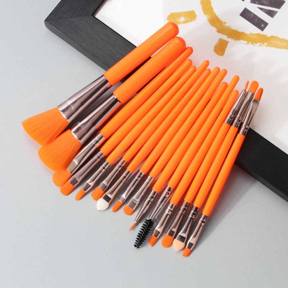 15Pcs Eye Shadow Powder Eyeliner Makeup Brush Set